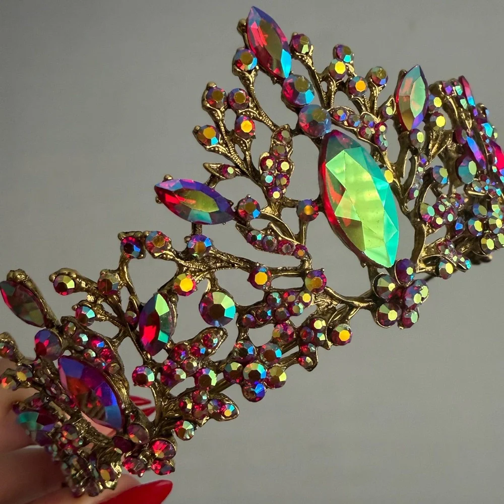 Elegant Multicolor Crystal Tiara